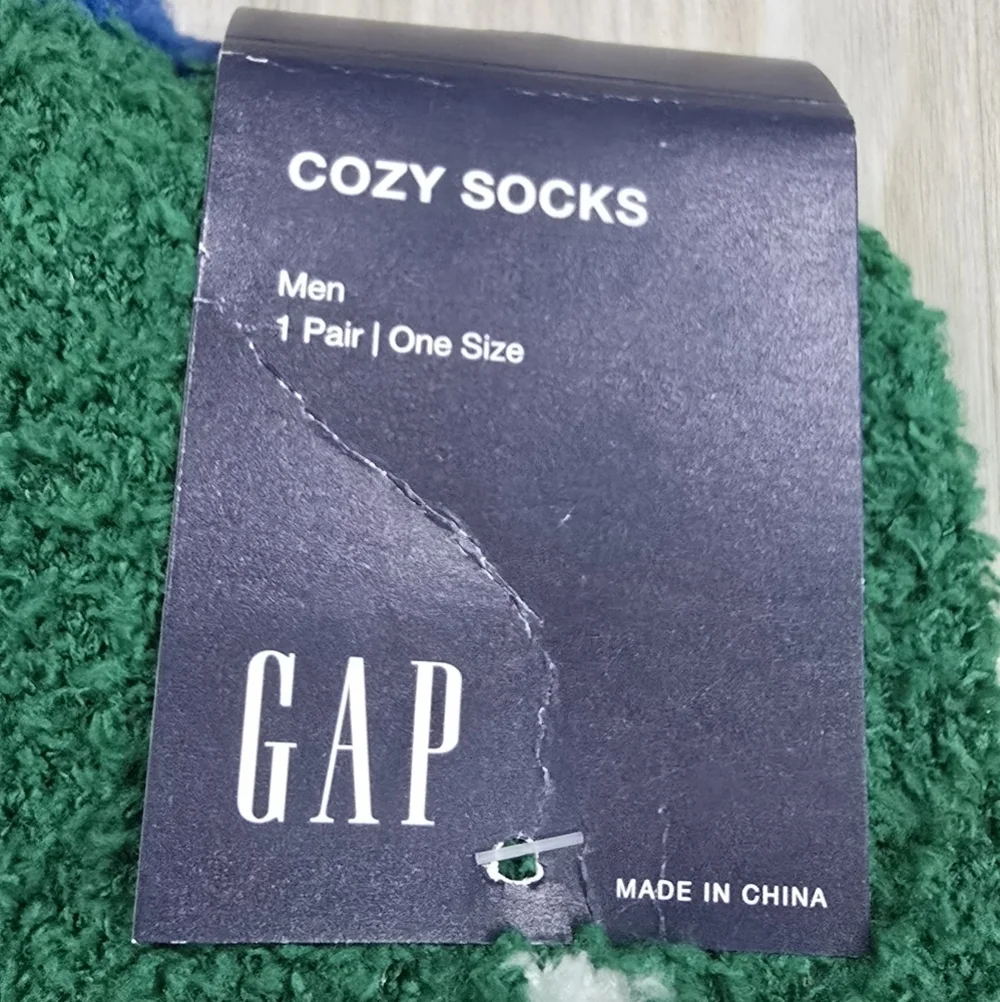 GAP Men's Green and Blue Cozy Socks Logo One Size NWT